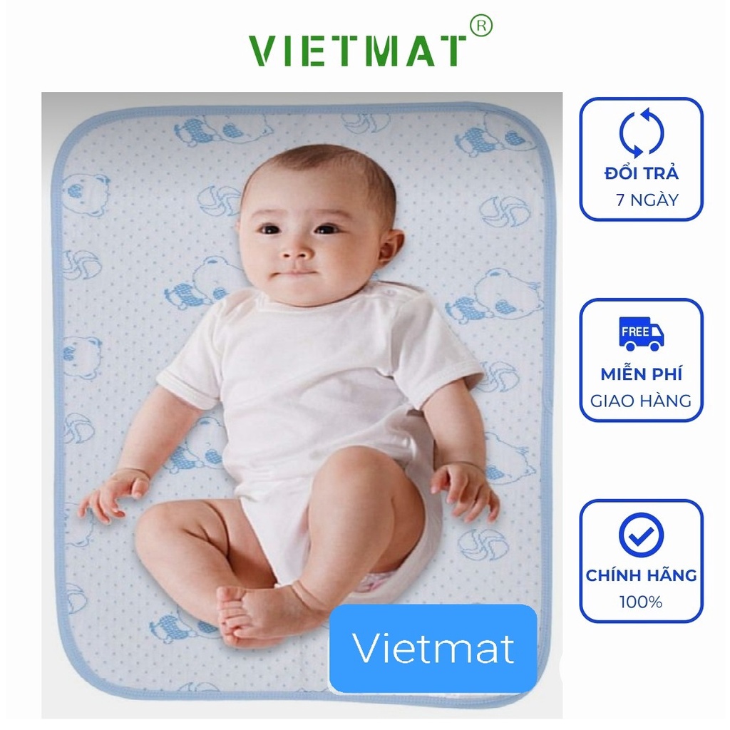 Ảnh Size 50x70cm tấm lót chống thấm cho bé Vietmat lót nôi cũi, nệm 0-1 tuổi, mềm êm, thoáng mát 3