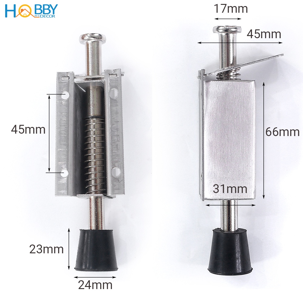 Đồ chặn cửa 2 chiều chốt đạp lò xo đế cao su Hobby Home Decor CCD1
