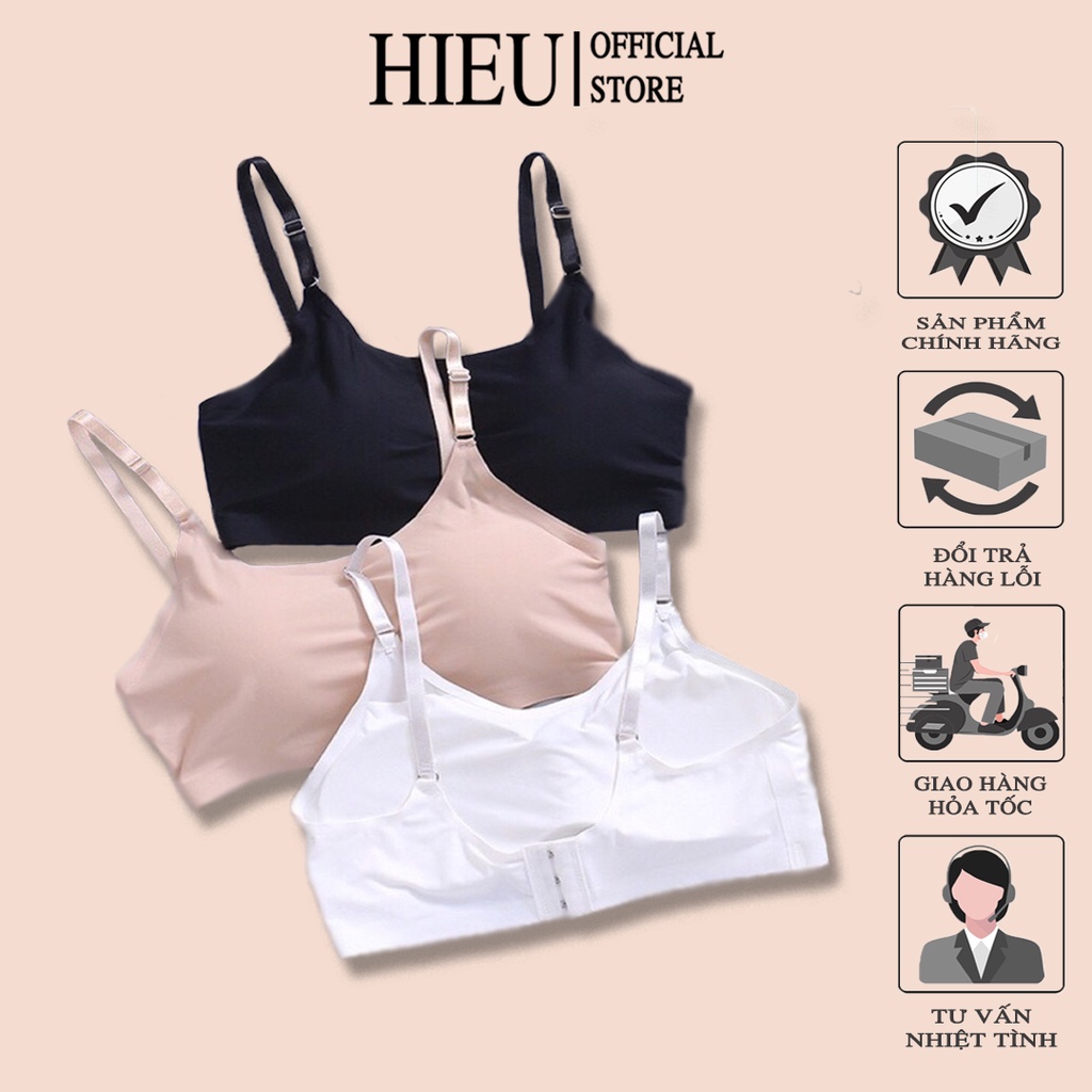 Áo Lót Nữ Su Sọc 3 Móc Cài Sau, Áo Bra Su Mát Lạnh Mút Đệm Mỏng Mềm Mại Hieu Store24h - 513