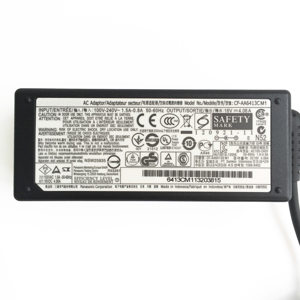Bộ sạc chuyển đổi AC 16V 4.06A 65W cho Panasonic CF-AA6402A CF-AA64B2C CF-AA6413C M1 CF-LV7 / SV7 / XZ6 / LX3 / LX4 / LX5 / CF-LX6 / SX1 / SX2 / SX3 / SX4 / NX1 / NX2 / NX3 / NX2 /
