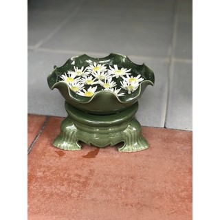 Bát Sen Thả Hoa Màu Xanh lục Ngọc Hàng Đẹp Bát Tụ Lộc đồ thờ cúng gốm sứ đề ban thần tài hút tài lộc