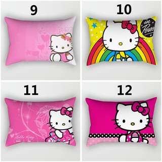 Vỏ gối Hello Kitty in 1 mặt polyester hình chữ nhật, vỏ đệm trang trí ô tô/sofa (không kèm ruột gối)