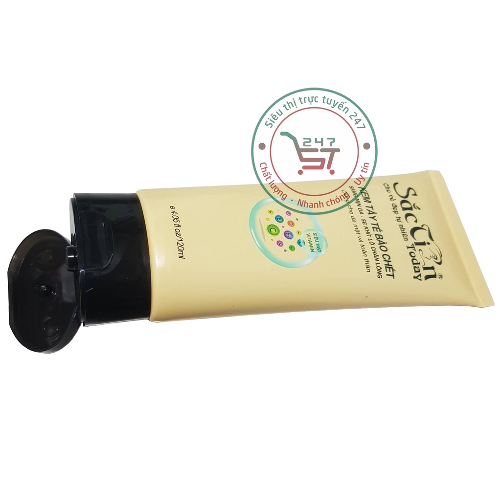 Tẩy tế bào chết body hiệu quả với kem tẩy tế bào chết Sắc Tiên 120g (Vàng) Tẩy da chết cho da mặt giúp trắng da