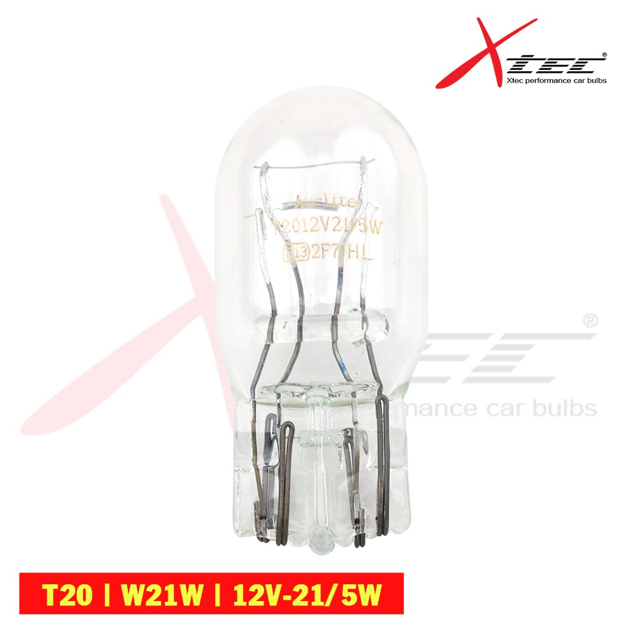 Combo 10 Bóng Đèn Tín Hiệu Chân Ghim Lớn Halogen XTEC Original Dùng Cho Xe Oto Xe Hơi Chân T20 W21W 12V 21W, 21/5W Vàng