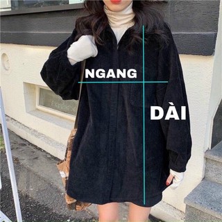 Áo sơ mi nhung tăm nữ nam unisex dáng rộng tay dài phồng , áo khoác nhung tăm nam nữ unisex