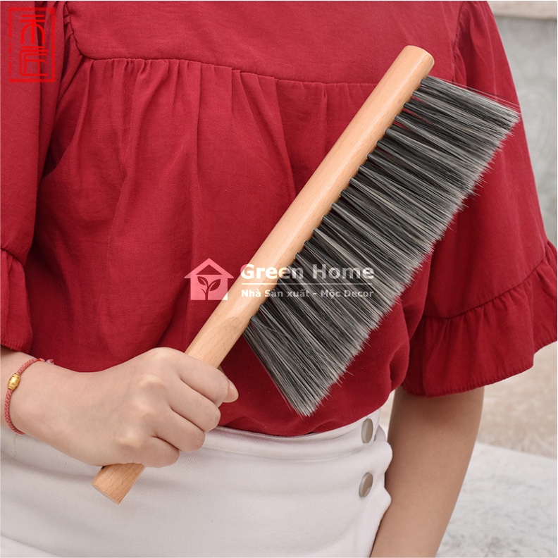 Chổi Phủi Bụi Nệm Sofa Bàn Ghế Và Đồ Dùng Trong Gia Đình, Chổi Phủi Bụi Cán Gỗ Tự Nhiên Sợi Cước Mềm