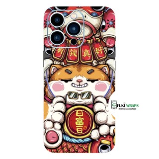 Tấm dán Skin Mặt Sau Mèo Thần Tài M03  FULL VIỀN Dành Cho 14prm , 13prm , 12prm , 11prm  , ip11 , ip12 , ip13 - FukiShop