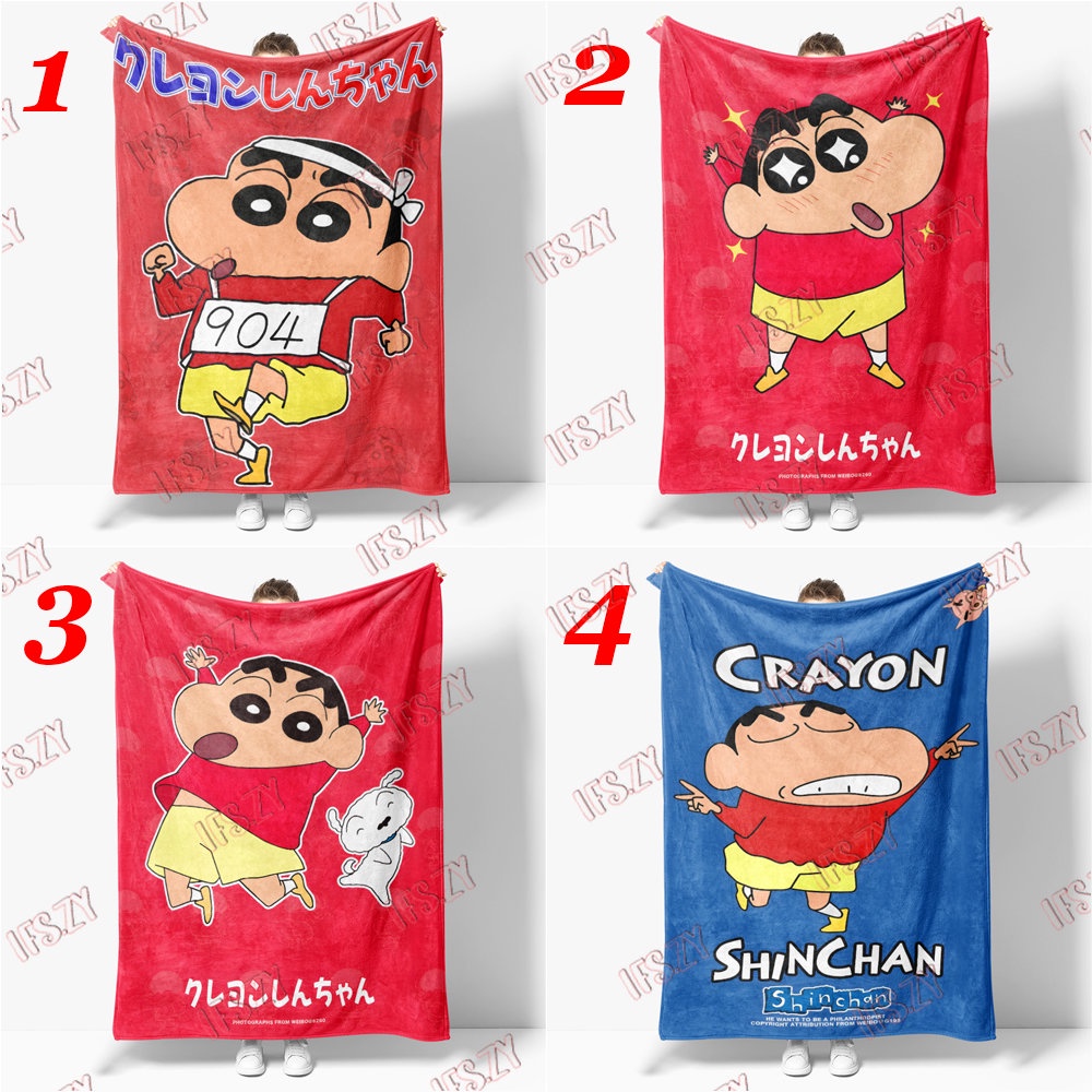 Chăn flannel Điều Hòa Không Khí 4 Kích Thước In Hình Cậu Bé Bút Chì shin-chan Dễ Thương