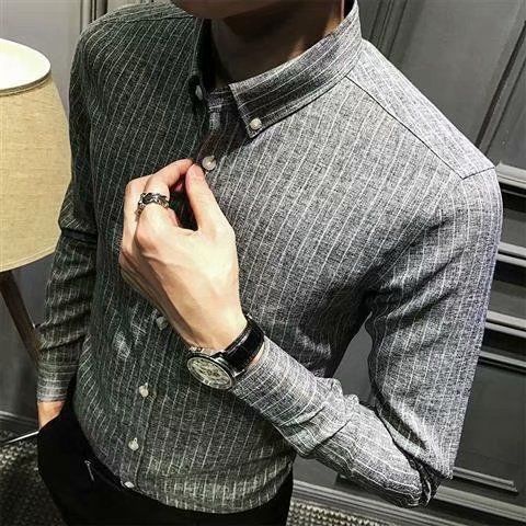 Áo Sơ Mi Nam Dài Tay Sọc Dọc Phong Cách Doanh Nhân Mới