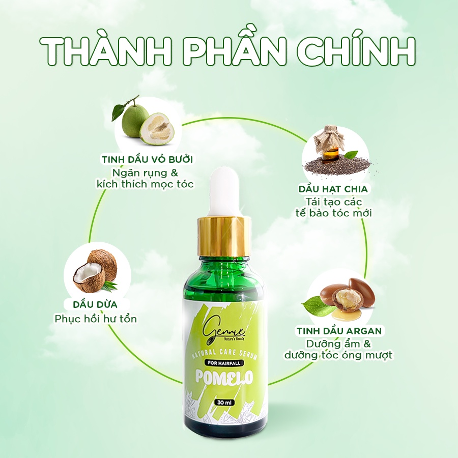 Ảnh Serum Bưởi Gennie Natural Care ngăn rụng & kích thích mọc tóc 30ml [DATE T1/26] 3