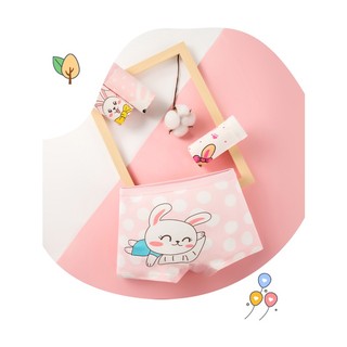 [T12 Combo 4 quần chíp] Quần lót bé gái Maruka Fashion hình thỏ hồng ngộ nghĩnh, quần chip đùi bé gái 6-42kg