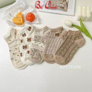 Tất cổ ngắn hoạ tiết cute chất đẹp thấm hút mồ hôi, tất nữ cổ ngắn T787 BC_CHIC LINGERIE