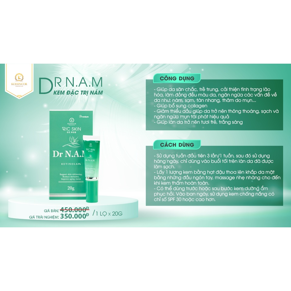 Ảnh Kem giảm thâm nám Ric Skin Dr. N.A.M Korhinoor 20g 4
