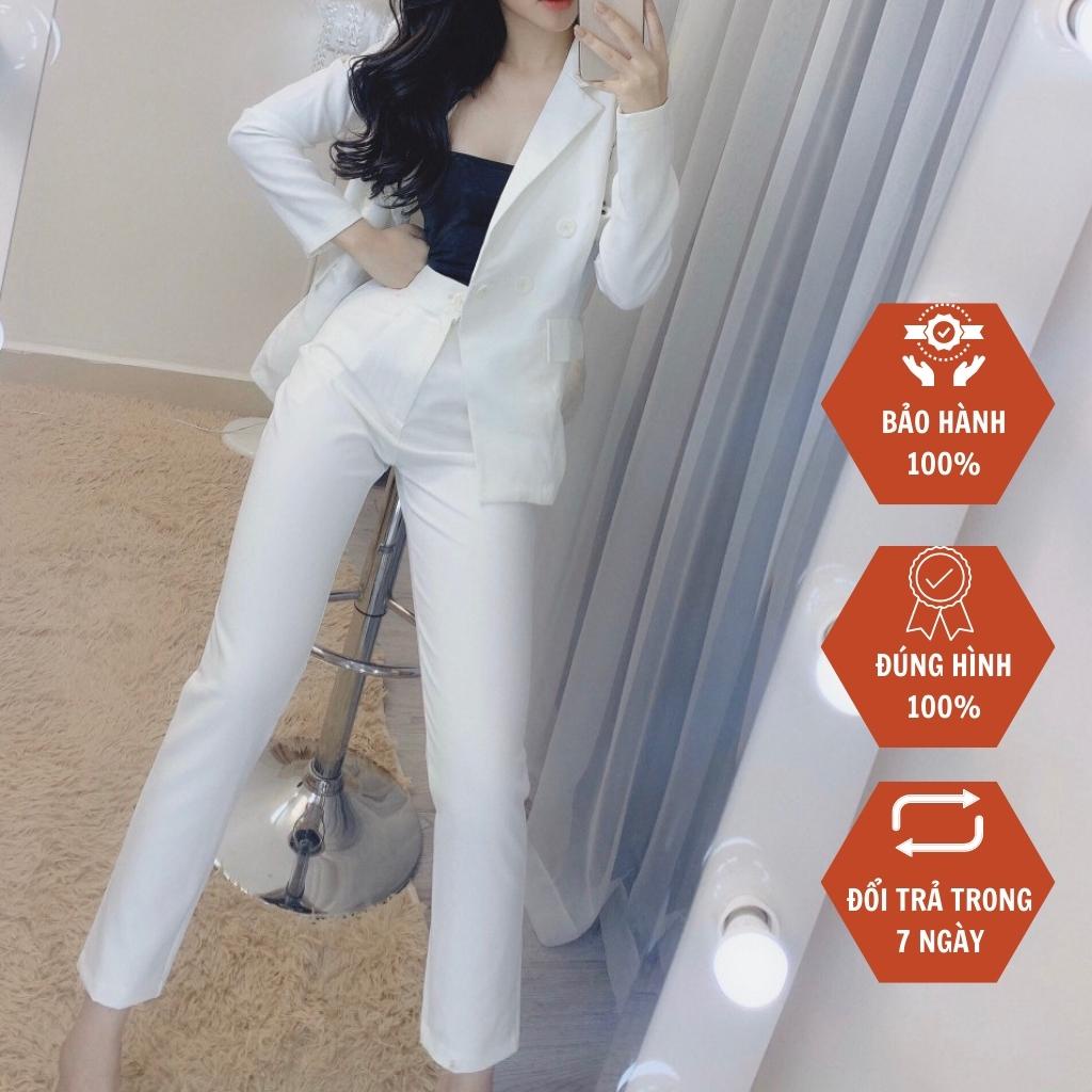 Set bộ vest áo blazer kèm quần dài chất liệu cao cấp, mặc đi làm, đi chơi, đi tiệc sang trọng, trẻ trung, không kén tuổi