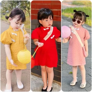 Set sườn xám xinh cho bé diện đi chơi TB108 TN109 - váy cho bé gái xinh xắn