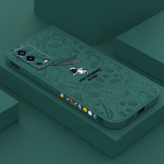 ốp lưng oppo a55 4G Ốp Điện Thoại Silicone TPU Mềm Họa Tiết Phi Hành Gia Có Dây Đeo Cho oppo a55 4G
