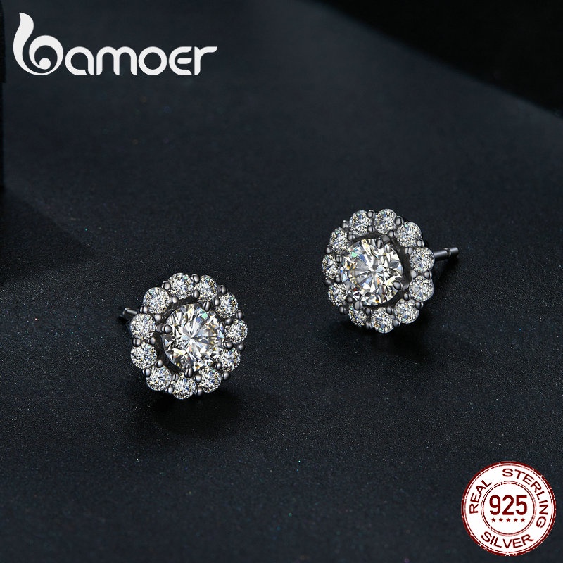 Bamoer Bông Tai bạc 925 0.5 ct vvs1 Cao Cấp Thời Trang Cho Nữ MSE010