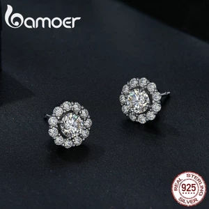 Bamoer Bông Tai bạc 925 0.5 ct vvs1 Cao Cấp Thời Trang Cho Nữ MSE010