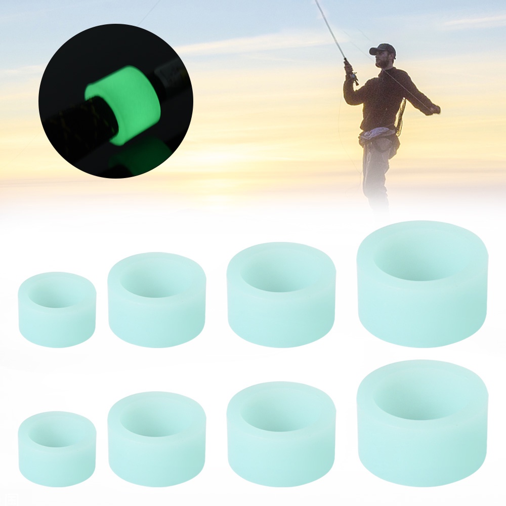 1 Vòng Silicon Dẻo Dạ Quang Chặn Cần Câu Cá Vào Ban Đêm Chống Trượt