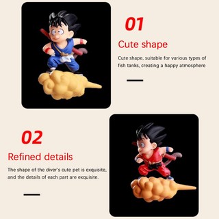 Đồ trang trí Nhân Vật Son-Goku Ngồi Trên Mây Trang Trí Bể Cá