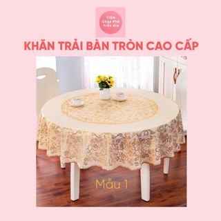 Khăn Trải Bàn Tròn Bằng Nhựa PVC Cao Cấp Chống Thấm Nước Đường Kính 1m5 Và 1m8