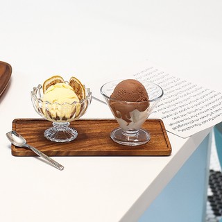 Ly thủy tinh đựng kem, cốc đựng kem có chân đế miệng ly răng cưa dùng đựng bánh kẹo, gia vị