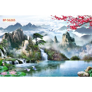 Tranh Sơn Thủy 3D Nhiều Kích Thước Lựa Chọn