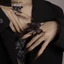 THI Punk Nhẫn Đen Phóng Đại Gothic Ba Chiều Vintage Nhẫn Nhẫn Dành Cho Nữ Trang Sức Phụ Kiện Quà Tặng VN