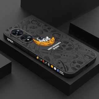 ốp lưng oppo a97 5g Ốp Điện Thoại Silicone TPU Mềm Họa Tiết Phi Hành Gia Có Dây Đeo Cho oppo a97 5g
