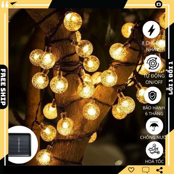 Dây đèn led trang trí năng lượng mặt trời quả cầu bi bọt chống nước 30-50-100 bóng led/ (6m-7m-12m)