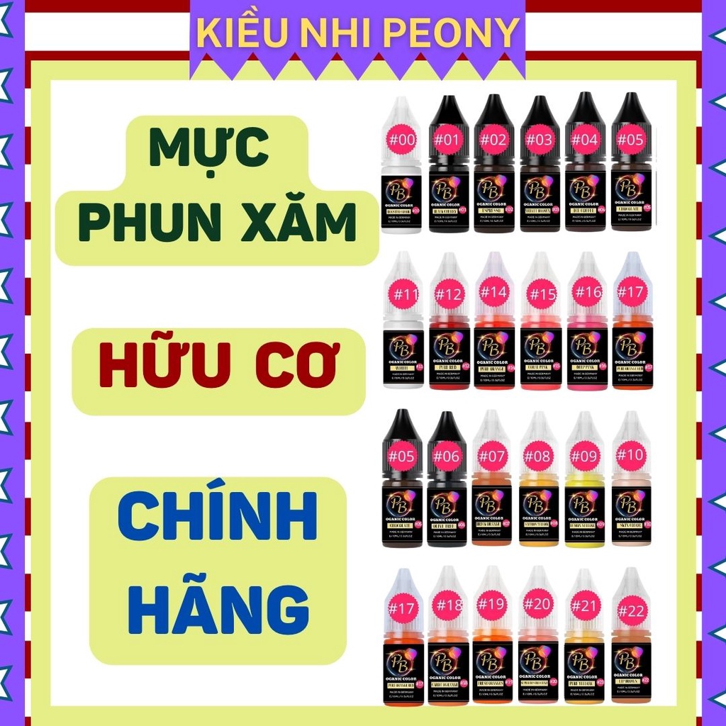Mực phun xăm Thẩm Mỹ, Mực phun xăm Hữu Cơ [CHÍNH HÃNG ĐỨC]