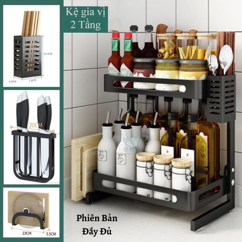 Kệ Gia vị - Sơn 5 lớp chống gỉ - Chất liệu dày dặn - Kiểu dáng sang trọng - Giao nhanh