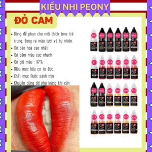 Mực phun xăm Hữu Cơ, ĐỎ CAM và 20 màu Mực Nước phun xăm Thẩm Mỹ