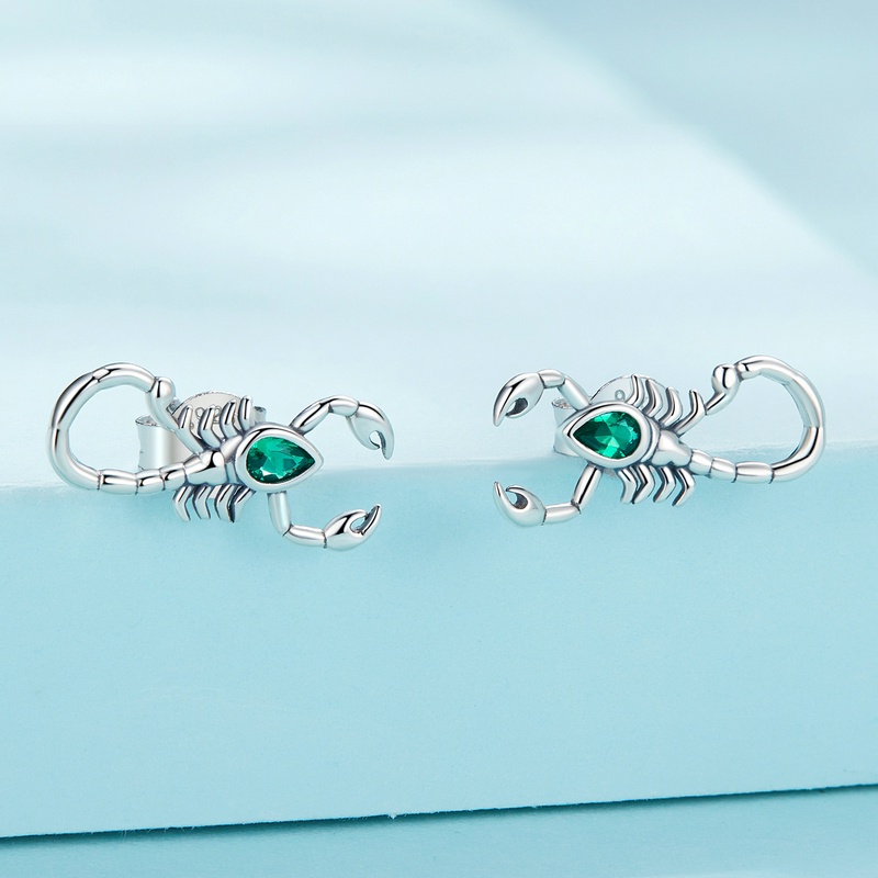 Bamoer Bông Tai bạc 925 Đính Đá zircon Xanh