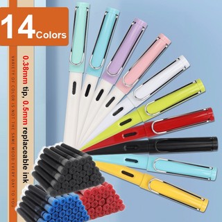 Set bút + 10 ruột bút nhiều màu đa năng ngòi 0.38mm tiện lợi cho học sinh