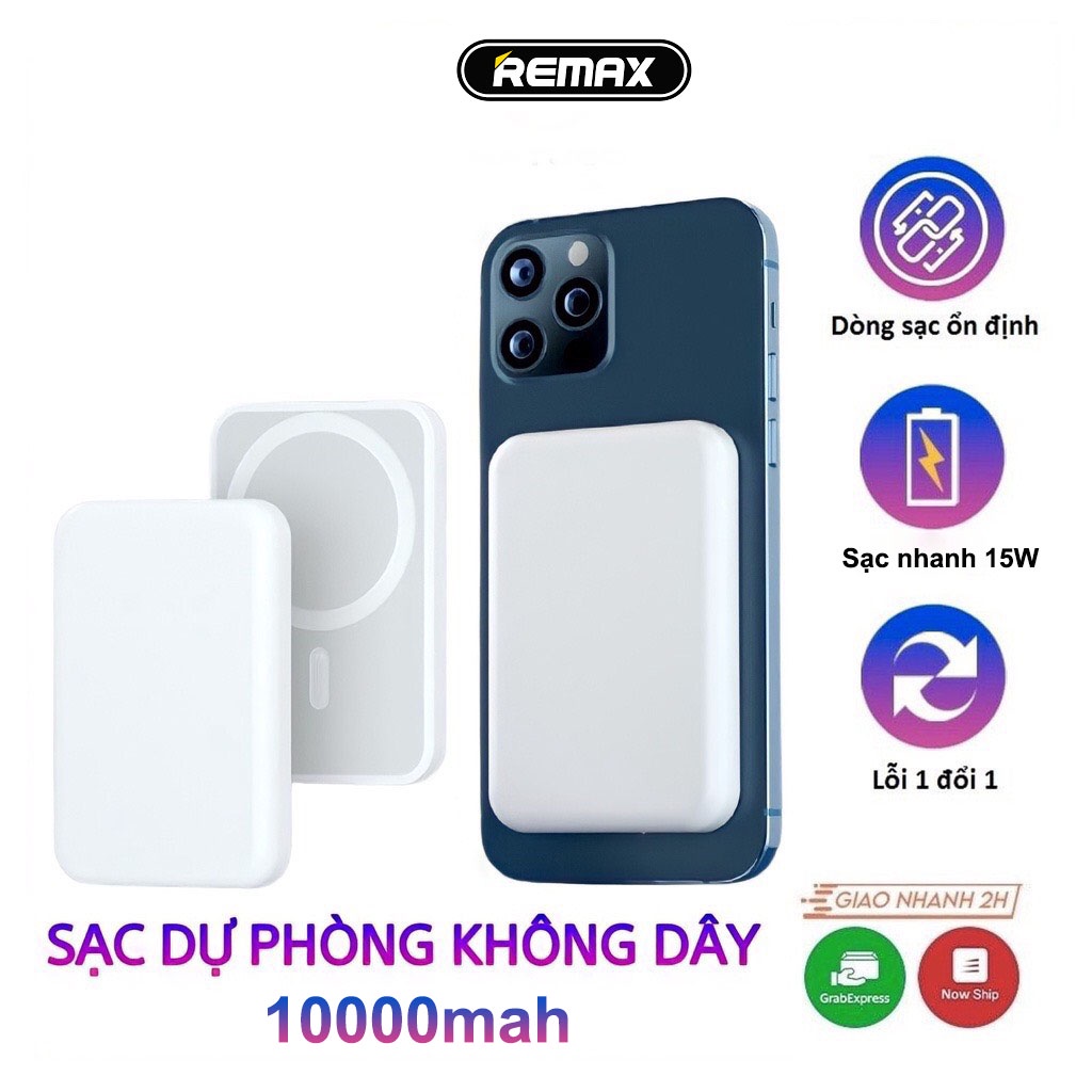 Sạc dự phòng không dây từ tính 10000mah RPP-65 chính hãng Remax ...