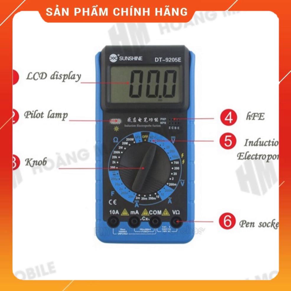 Đồng hồ vạn năng SUNSHINE DT-9205E cầm tay đa năng
