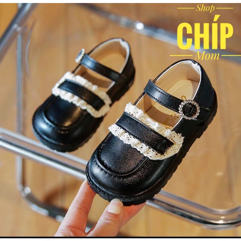 giày búp bê bé gái giày bệt cho bé kiểu dáng hàn quốc ren siêu đẹp da mềm đế tròn không đau chân full hộp 819
