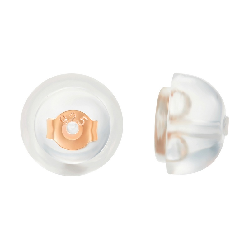 Bông tai nút tai silicon đơn giản Bamoer Bạc 925 thích hợp cho bông tai cỡ 0,5cm Trang sức thời trang