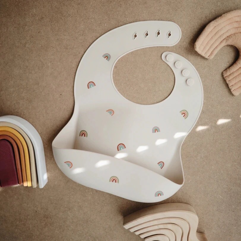 Yếm Ăn Dặm Cho Bé Silicone Có Máng, Yếm Ăn Dặm Silicon Có Máng Siêu Nhẹ Hình Mèo Đáng Yêu Cho Bé