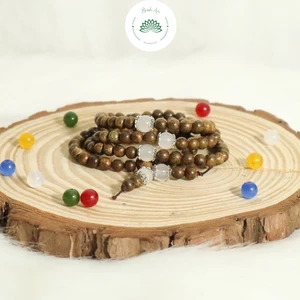 Vòng Tay Trầm Hương 108 Hạt - Ngũ Bảo Trợ Mệnh - Chuỗi Tràng Hạt 108 Mix Đá Theo Mệnh - Trầm Hương Bình An - FreeShip