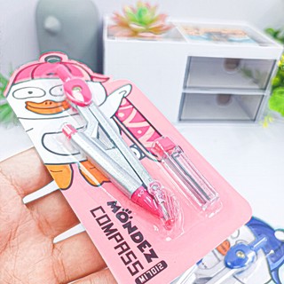 Compa Chì Bấm  MONDEZ, Compa Bút Chì Kim Có Kèm Lõi Thay Thiết Kế Tiện Lợi, An Toàn Cho Bé Vẽ Hình M17012