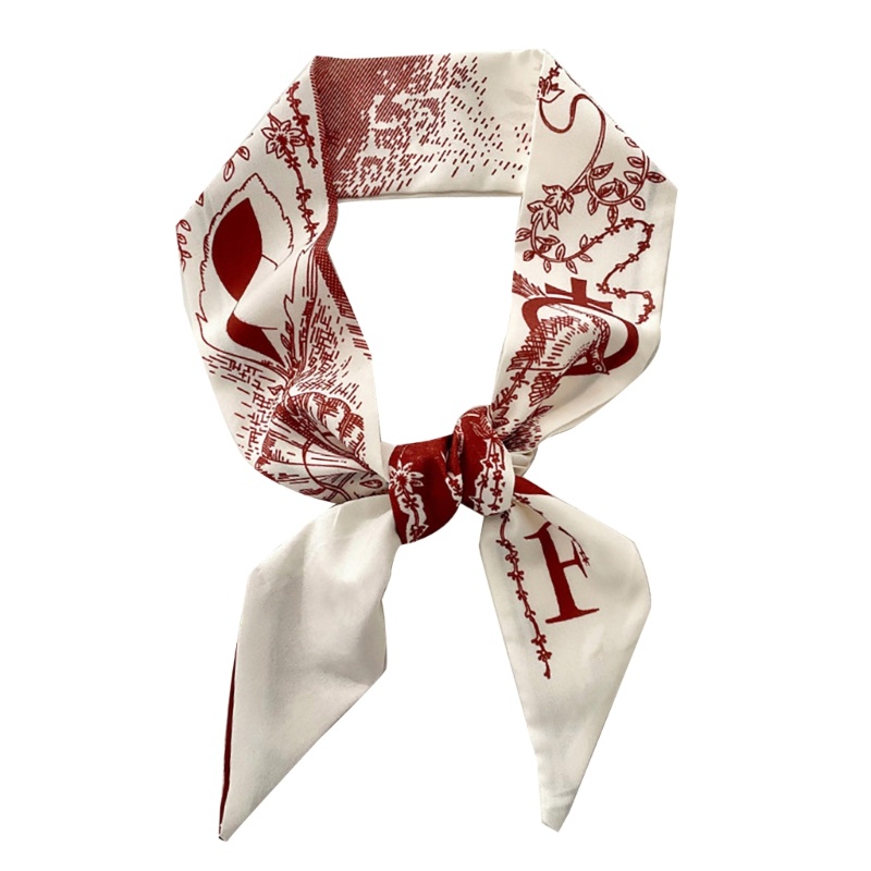 Vic Skinny Scrunchies Satin Chữ Tóc Bandana Ruy Băng