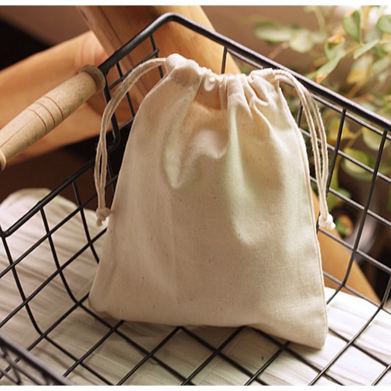 Túi rút vải mộc thân thiện với môi trường ( chiếc) | Shopee Việt Nam