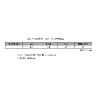 Áo Sweater SOAT Nữ Form Rộng Cổ Tròn Màu Trắng In trái tim Chữ Màu Hồng