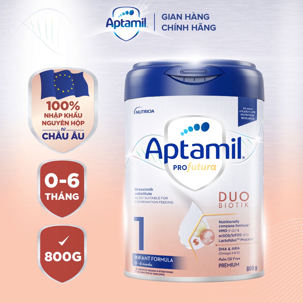 Sữa công thức Aptamil Profutura Duobiotik 1 cho bé 0-6 tháng tuổi (800g)