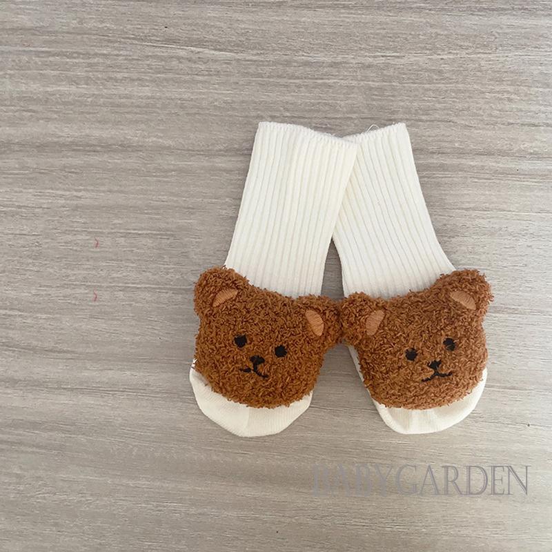Tất Dệt Kim Dài Chống Trượt In Hình Gấu Hoạt Hình Cho Trẻ Sơ Sinh 0-12 Tháng Tuổi