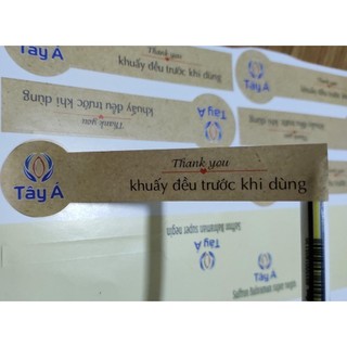 Tem Decal Saffron dán hũ vuông, tròn (30c/ set (Tem dài gồm 2màu trắng và đỏ))
