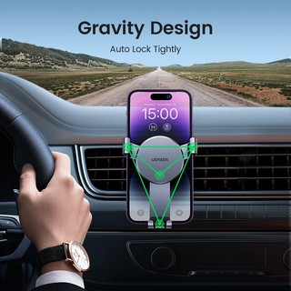UGREEN Giá Đỡ Điện Thoại Thông Gió Ô Tô, Giá Đỡ Điện Thoại Trọng Lực, Car Holder 15223 | Màu đen Màu xám