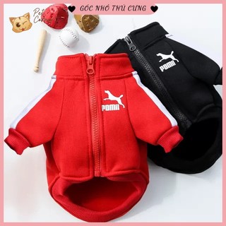 Áo khoác thể thao cho chó mèo - Áo nỉ kéo khóa Pomi cho thú cưng